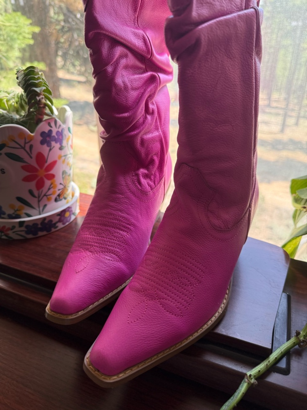 Bold Pink Women's Western-Style Moto Boots